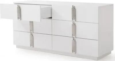 Solid And Manufactured Wood Six Drawer Double Dresser - White