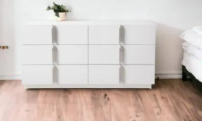 Solid And Manufactured Wood Six Drawer Double Dresser - White