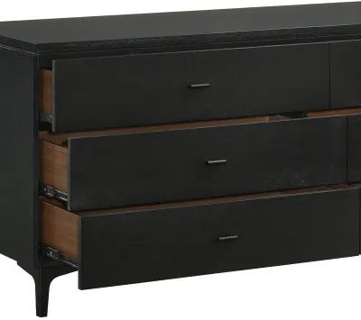 Six Drawer Double Dresser - Black