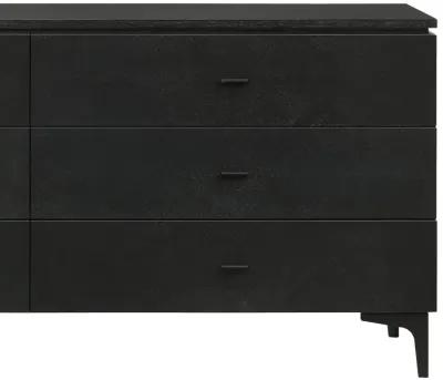 Six Drawer Double Dresser - Black