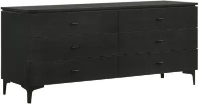 Six Drawer Double Dresser - Black