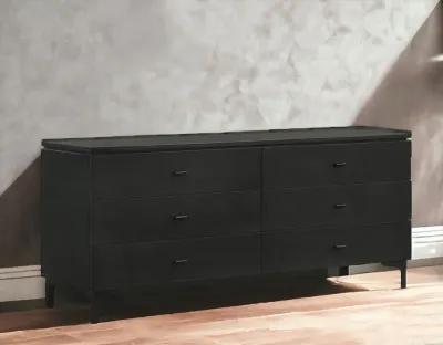 Six Drawer Double Dresser - Black