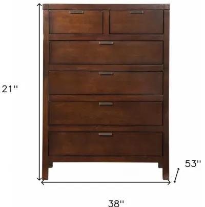 Solid Six Drawer Chest - Brown