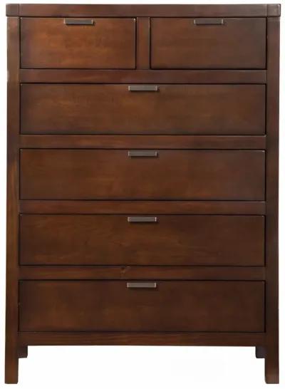 Solid Six Drawer Chest - Brown