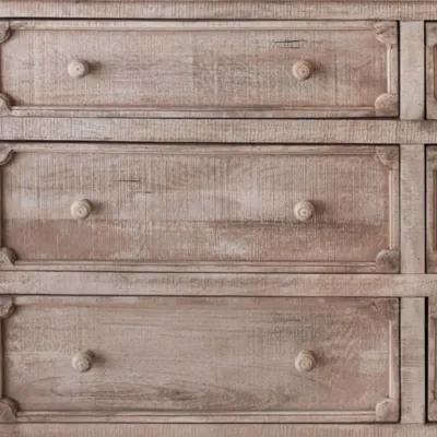 Solid 6 Drawer Double Dresser - Natural