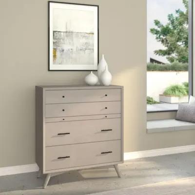 Solid Wood Four Drawer Chest - Gray