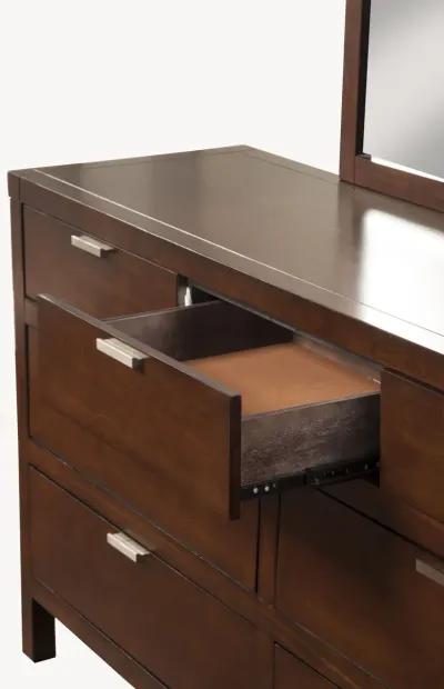 Solid Wood Seven Drawer Double Dresser - Brown