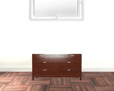 Solid Wood Seven Drawer Double Dresser - Brown