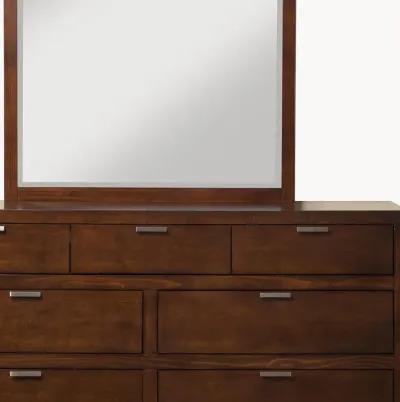 Solid Wood Seven Drawer Double Dresser - Brown