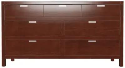 Solid Wood Seven Drawer Double Dresser - Brown