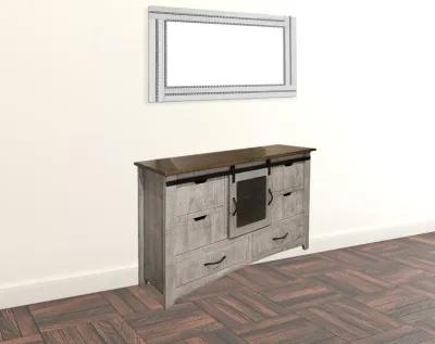 Solid Wood Six Drawer Triple Dresser - Light Gray