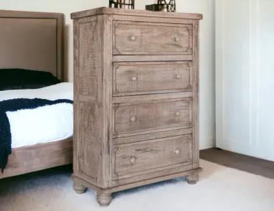 Solid Wood Four Drawer Chest - Natural