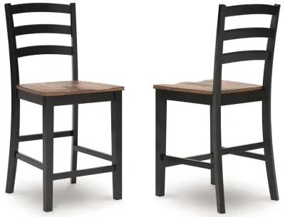 Wildenauer - Brown / Black - Barstool (Set of 2)