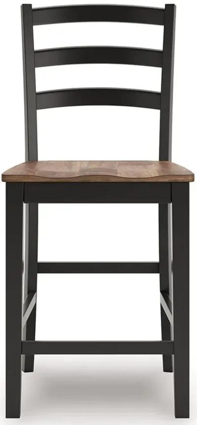 Wildenauer - Brown / Black - Barstool (Set of 2)