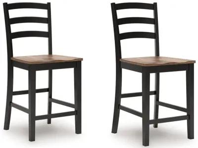 Wildenauer - Brown / Black - Barstool (Set of 2)