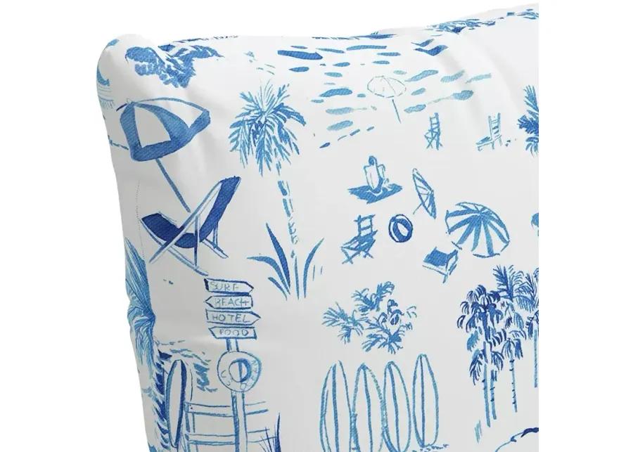 Cloth & Company The Beach Toile Decorative Pillow, 18" x 18"