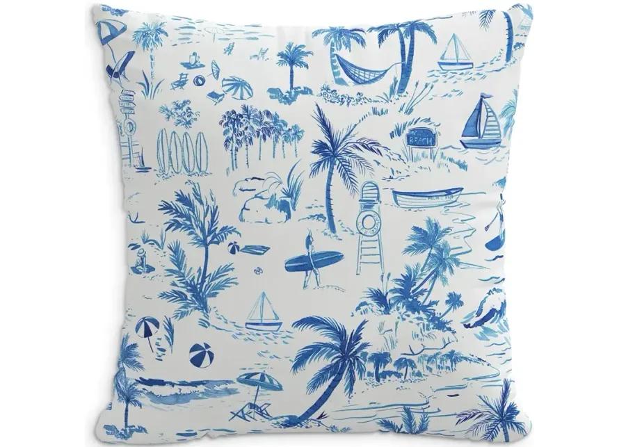 Cloth & Company The Beach Toile Decorative Pillow, 18" x 18"