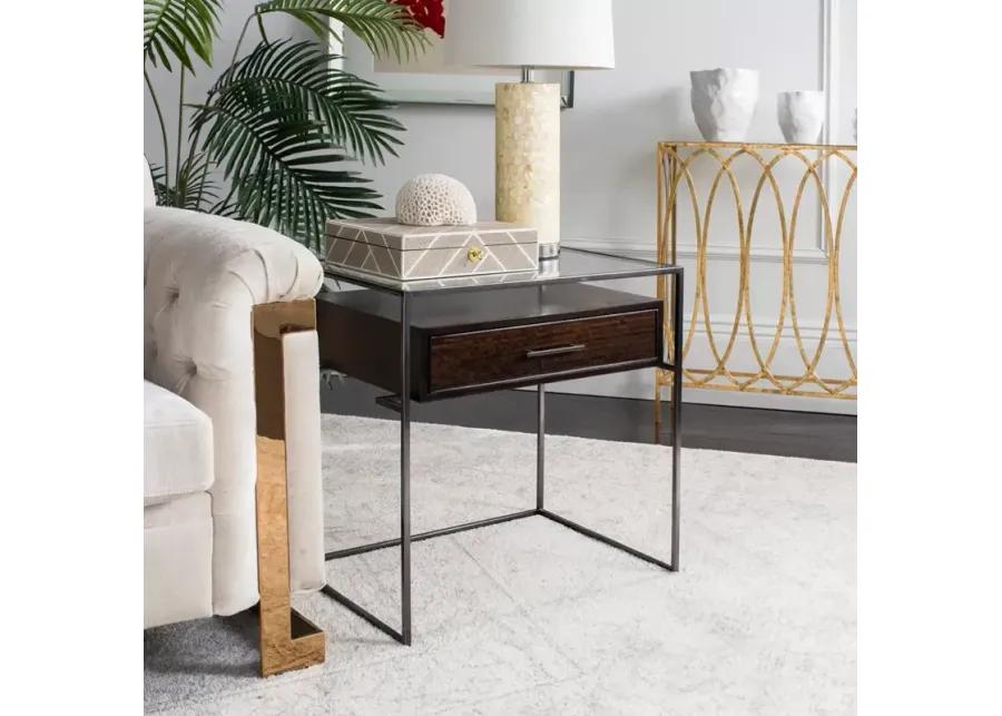 SAFAVIEH Caelan Glass Side Table