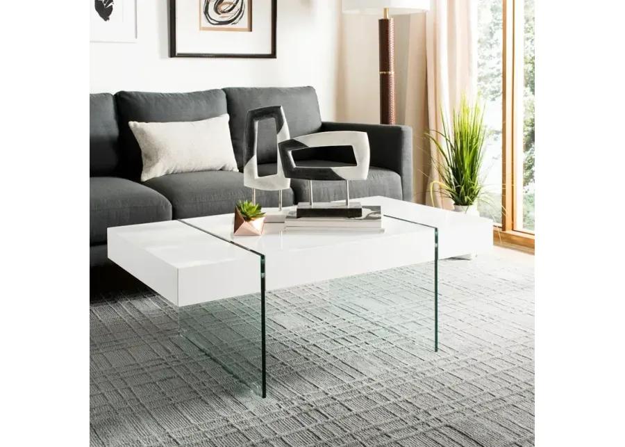 SAFAVIEH Jacob Rectangular Glass Leg Modern Coffee Table