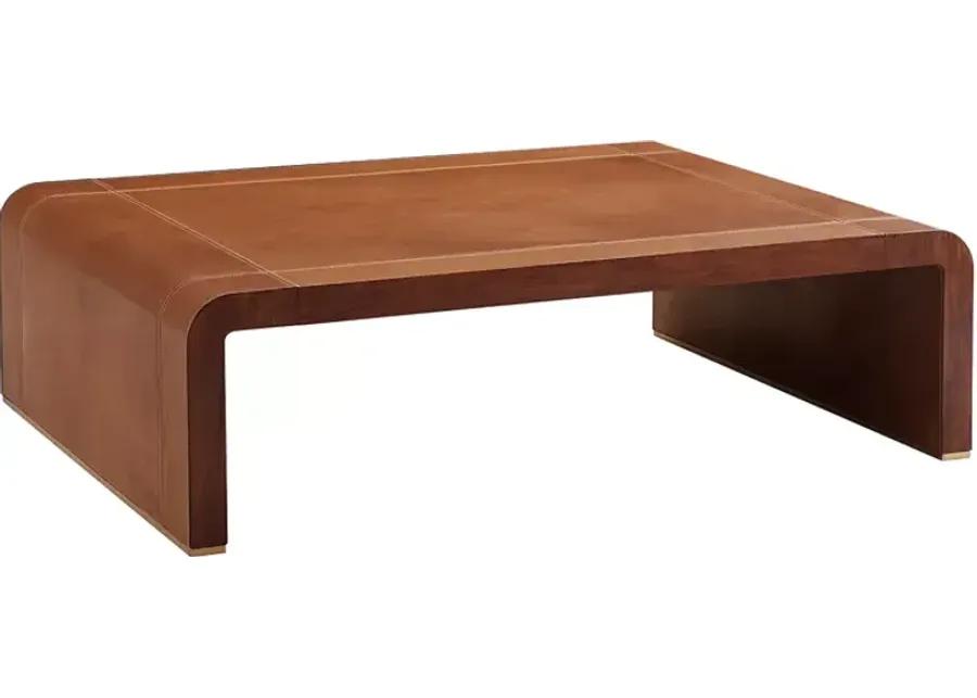 Ralph Lauren Leather Wrapped Cocktail Table