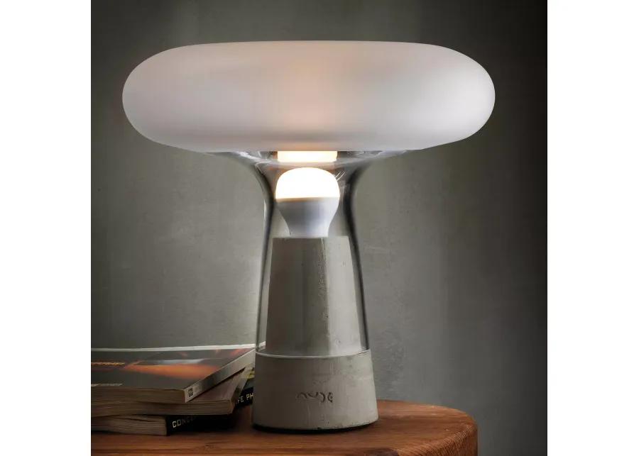 Nude Glass Orion Lamp Top with Concrete Base