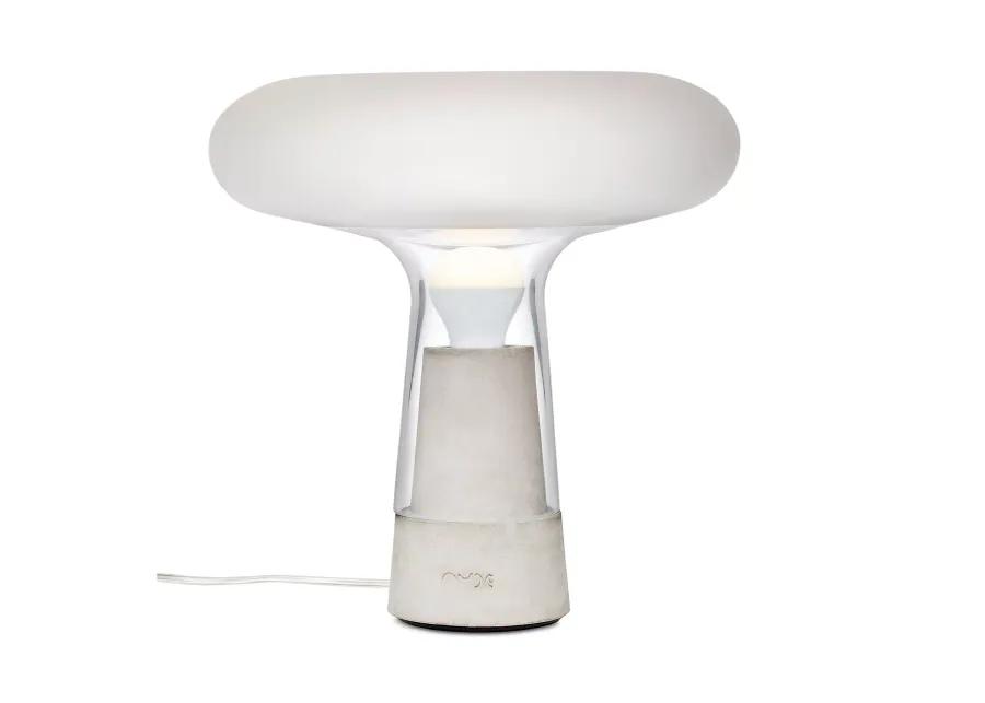 Nude Glass Orion Lamp Top with Concrete Base