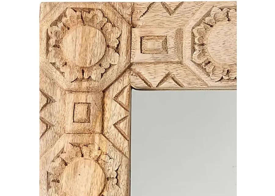 Jamie Young Relief Wood Carved Rectangle Mirror