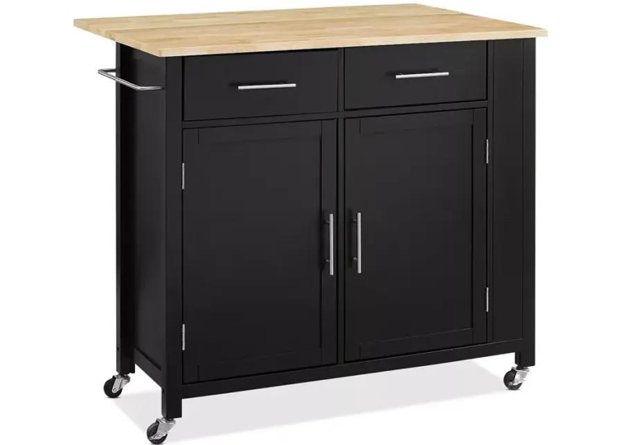 Sparrow & Wren Savannah Wood Top Drop Leaf Kitchen Island/Cart