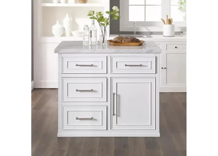 Crosley Cutler Faux Marble Top Kitchen Island