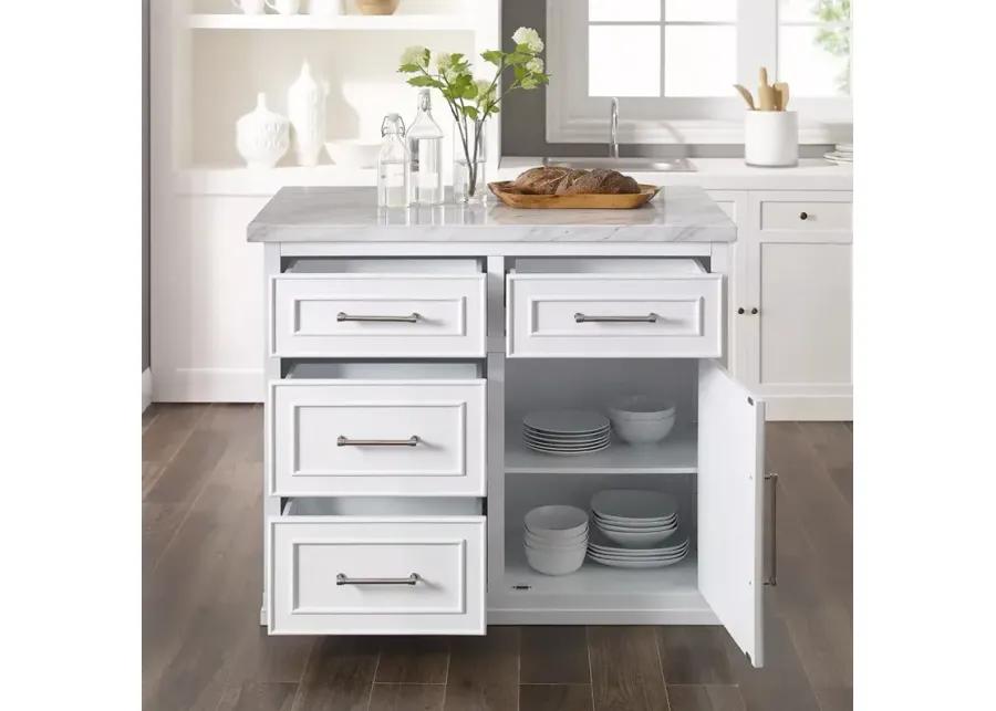 Crosley Cutler Faux Marble Top Kitchen Island