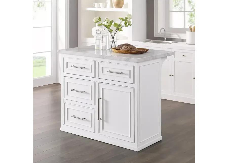 Crosley Cutler Faux Marble Top Kitchen Island