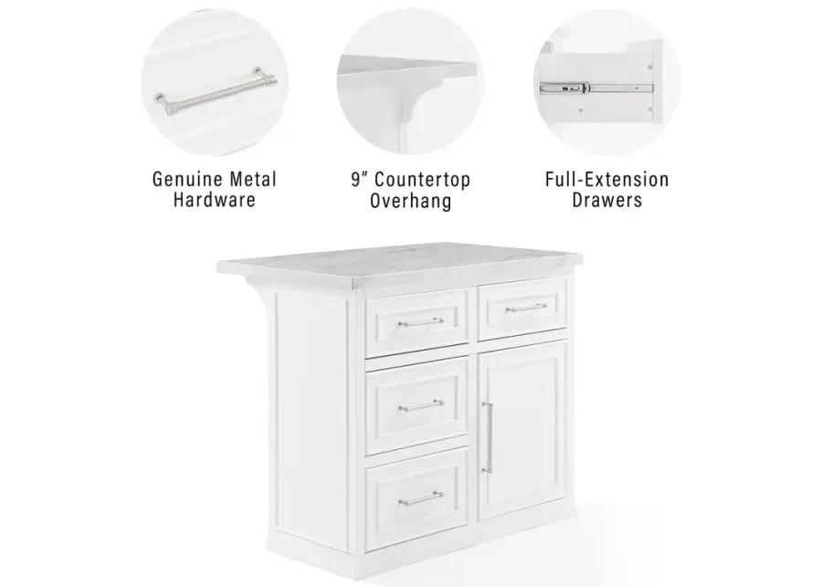 Crosley Cutler Faux Marble Top Kitchen Island