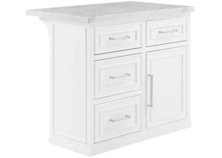 Crosley Cutler Faux Marble Top Kitchen Island