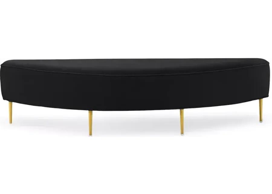 TOV Furniture Bianca Black Velvet King Bench