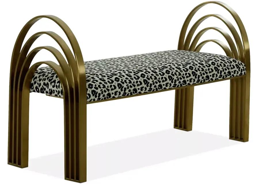 TOV Furniture Mavis Leopard Print Velvet Bench