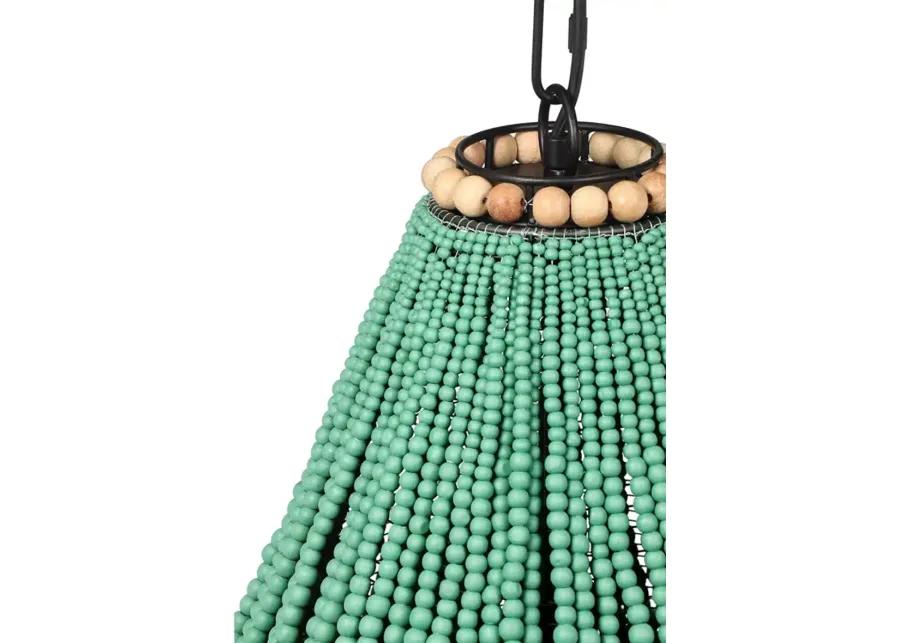 TOV Furniture Palani Green Wooden Bead Chandelier