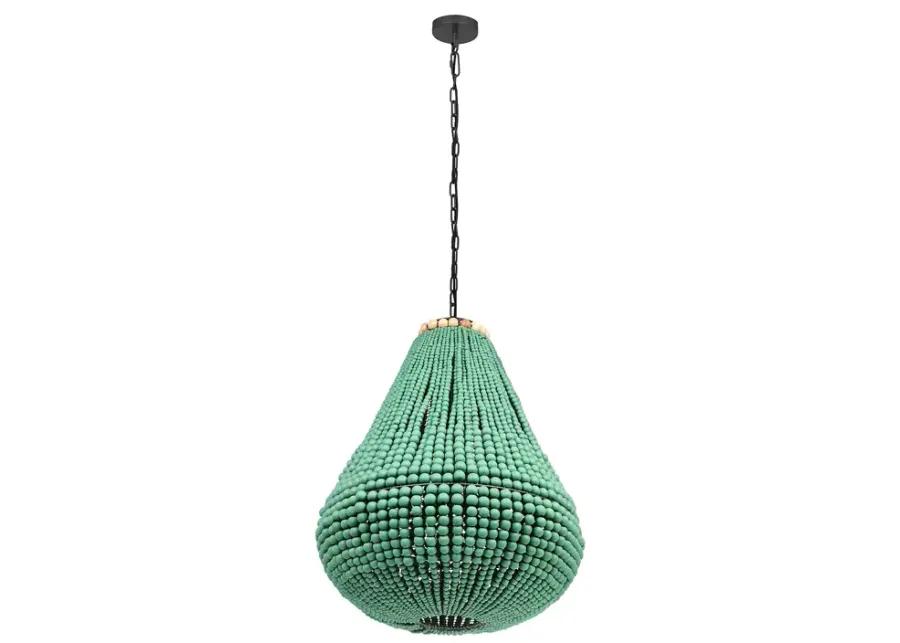 TOV Furniture Palani Green Wooden Bead Chandelier