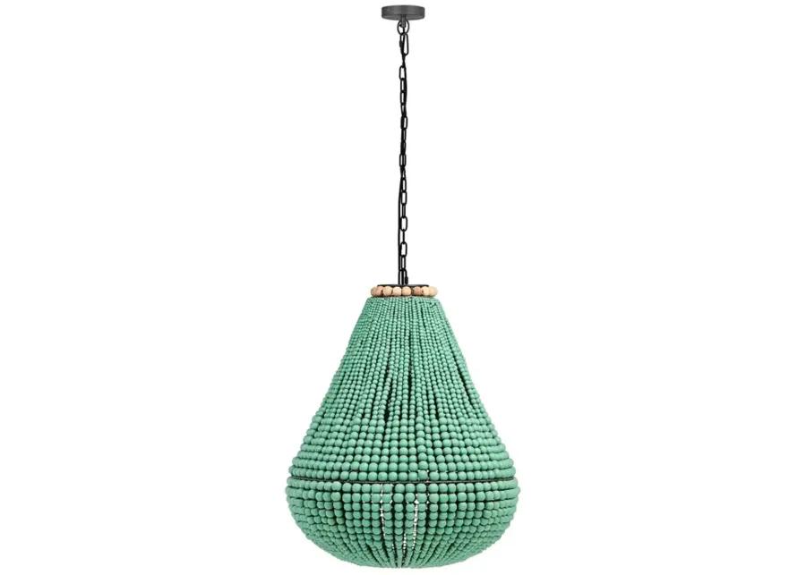 TOV Furniture Palani Green Wooden Bead Chandelier