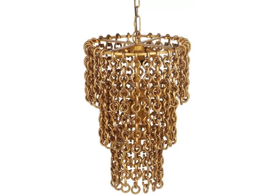 TOV Furniture Nirsa Brass Chain Link 3 Tier Chandelier