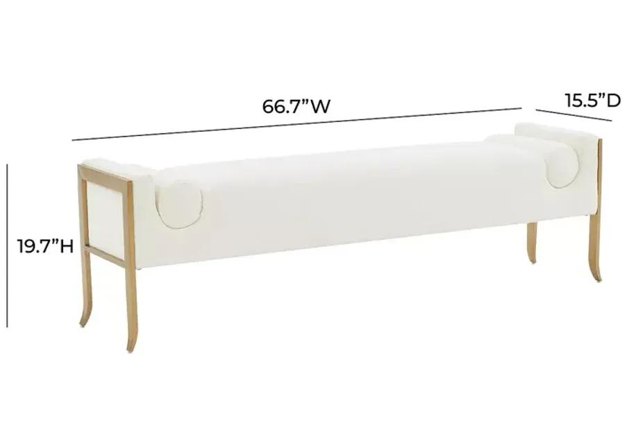 TOV Furniture Ines Textured Velvet Bench