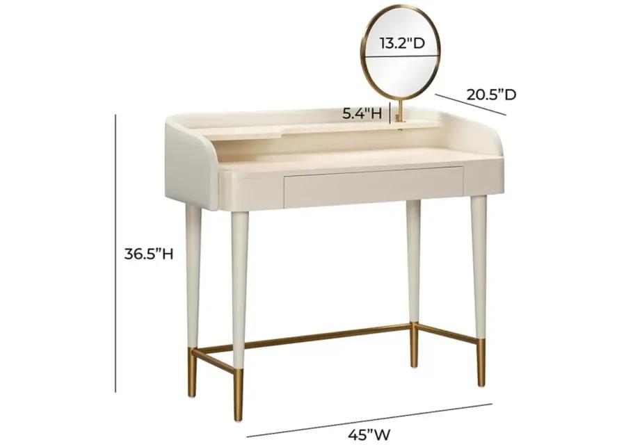 TOV Furniture Penelope Faux Leather Wrapped Vanity Desk