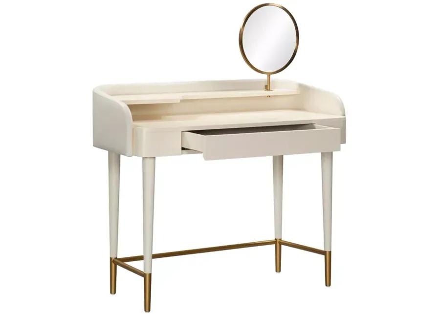 TOV Furniture Penelope Faux Leather Wrapped Vanity Desk