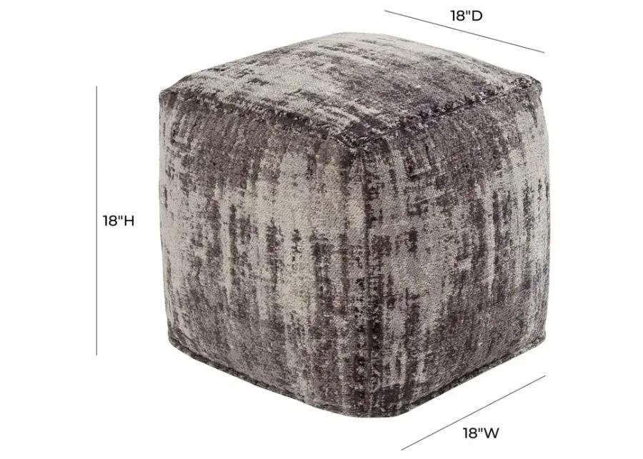 TOV Furniture Chenille Jacquard Pouf