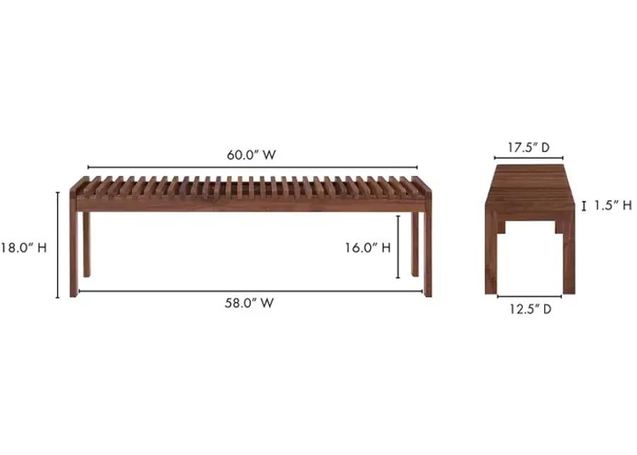 MOE'S HOME COLLECTION Rohe Walnut Bench
