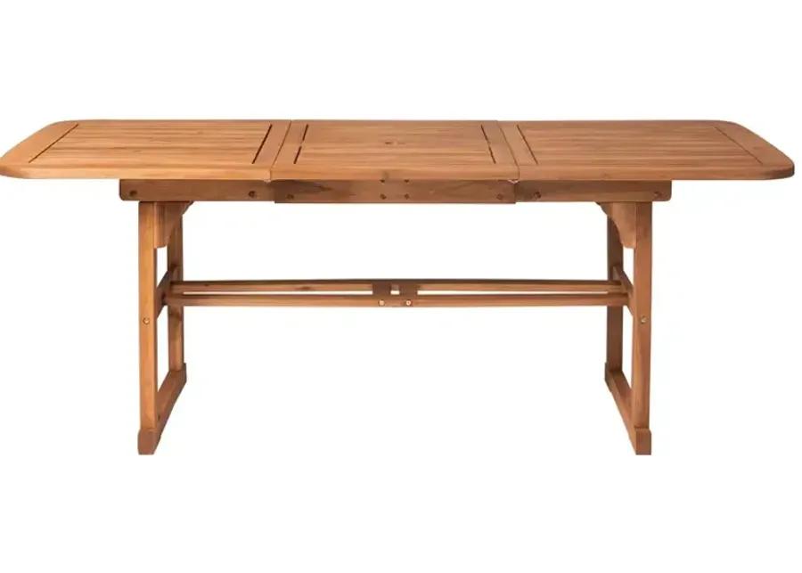 WALKER EDISON Acacia Wood Outdoor Patio Butterfly Dining Table