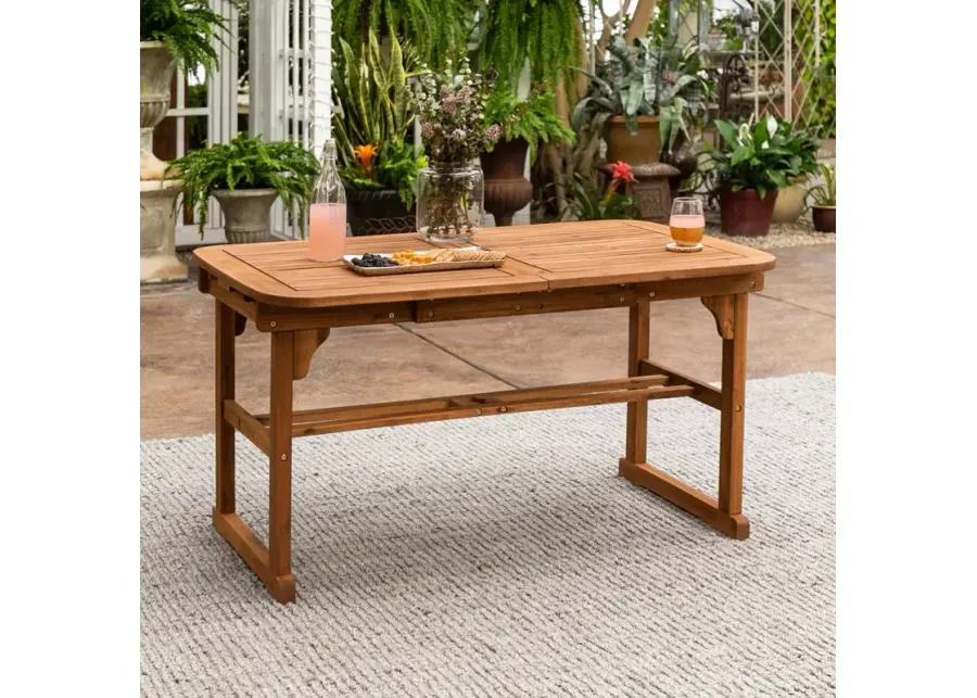 WALKER EDISON Acacia Wood Outdoor Patio Butterfly Dining Table