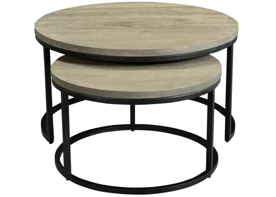 Drey Round Nesting Coffee Tables, Set of 2