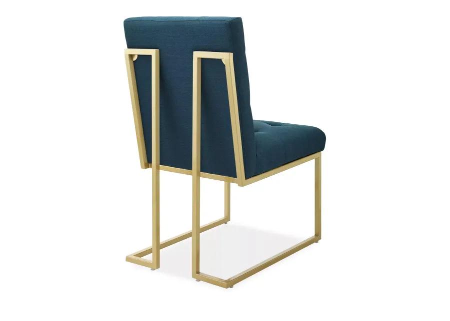 Modway Privy Gold Stainless Steel Upholstered Fabric Dining Accent Chair