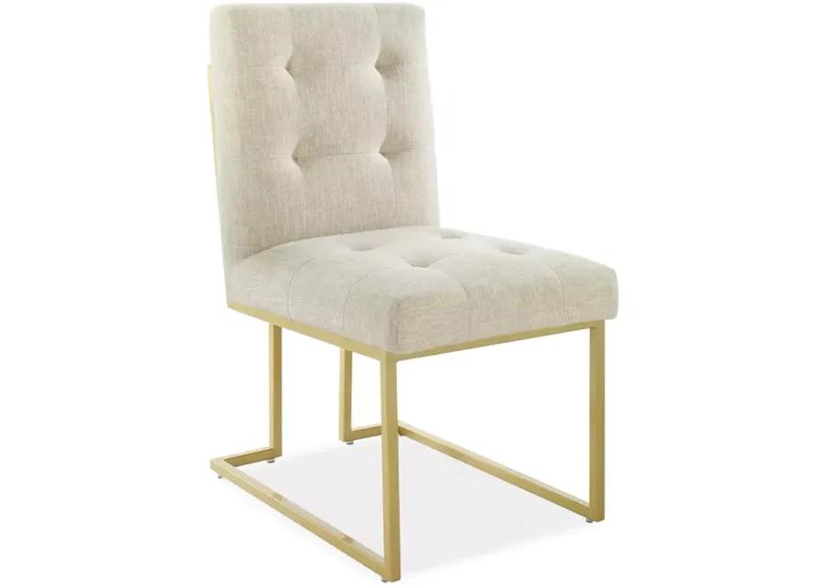 Modway Privy Gold Stainless Steel Upholstered Fabric Dining Accent Chair