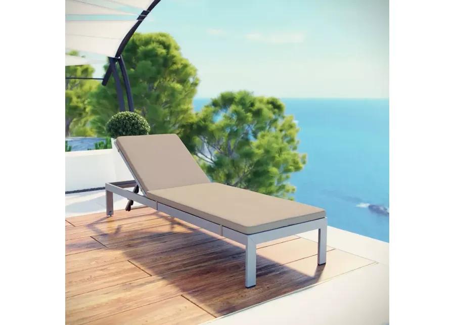 Modway Shore Outdoor Patio Aluminum Chaise with Cushions